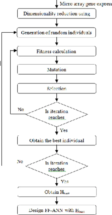 Figure 1. Enhancement of Feed Forward ANN using  EP technique 