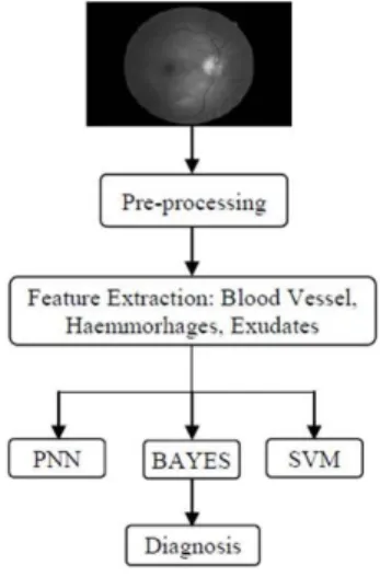 Figure 1. Block diagram for Comparison between three Classifiers for Diagnosis of DR 