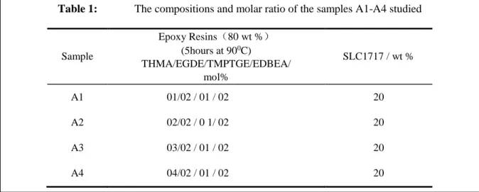 Figure 2:  SEM micrographs of the polymer  network of the samples A1-A4  
