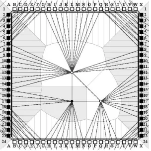Figure 8 shows the Voronoi representation with the Delau-nay triangulation.