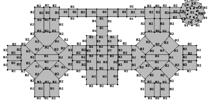 Fig. 3:    Beam Sections Locations in the Building 