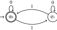 Figure 3: Finite automaton checking whether the number of“1”s is even.