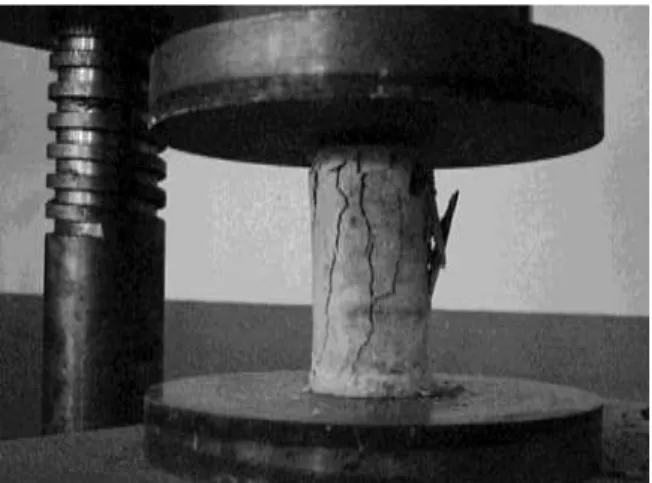 Fig. 8     Core Crushed in Compression Machine 