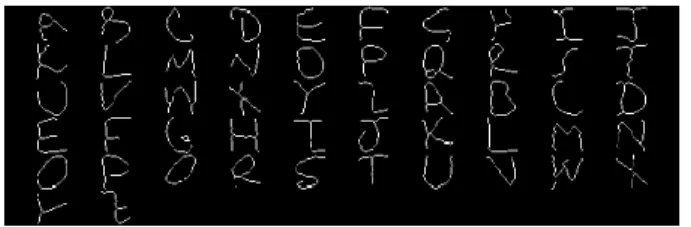 Fig. 5:    Normalized characters  2.1.5  Skeletonization 