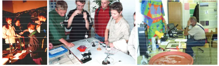 Figure 1: Different contents and different pedagogical approaches to interactive physics at authors’ exhibitions