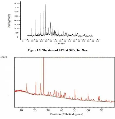 Figure 1.9: The sintered LTA at 600°C for 2hrs. 