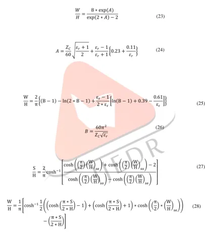 TABLE III. CALCULATED DIMENSIONS OF TRANSMISSION LINE SECTIONS  