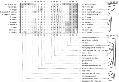 Figure 7: FOCUSsed grid with cluster analysis for data concerning Perissodac-tyla. 