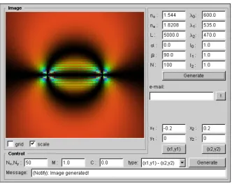 Figure 10: Typical optical interference pattern of a pair defect-antidefect shown in Figure 9.
