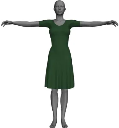 FIGURE 6. Clothing simulation in 3D space.  