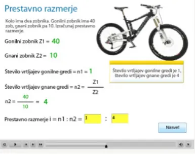 Figure 4: User interface for gear ratio. 