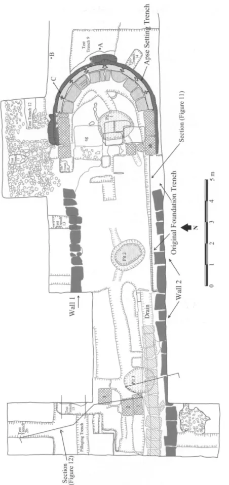 Figure  3. Actual-state  plan  of  the  "Apsidal  Building."  After  Corinth  NB  425,  p