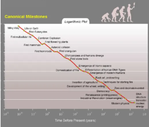 Fig. 5. The first log-log version of Kurzweil’s “Countdown to Singularity” graph Source: Kurzweil 2005: 17.
