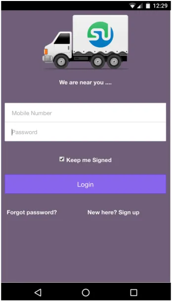 Figure 2.5: Customer Signup Window 