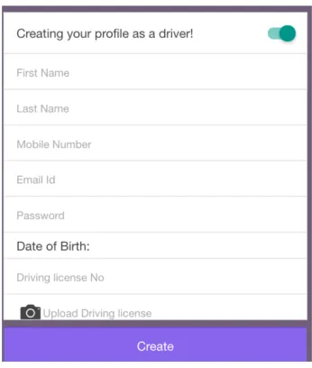 Figure 2.6: Driver Signup Window 