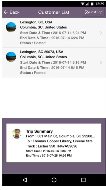 Figure 2.11: Matched Customer's Trip for Drivers 