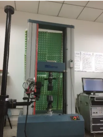 Figure 3: The quasi-static splitting test of the mortar specimen 