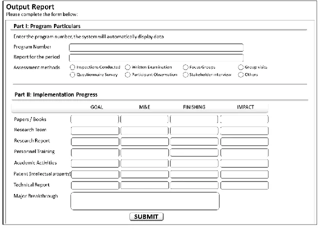 Figure 9.  Input Screen for Quality Performance Indicators 