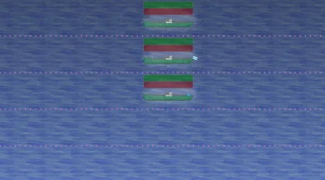 Figure 3. Screenshot of the UAV task, with possible non-target (red box) and target (green box) 