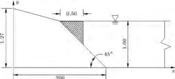 Figure 2. Initial conguration of the experimental work, case 1 (in meters).
