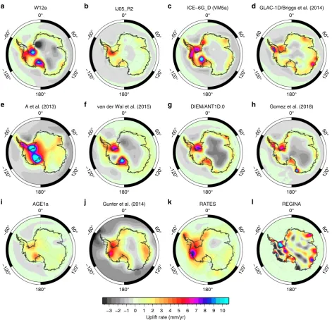 Fig. 1 Summary of interactions between the solid Earth and the Antarctic Ice Sheet. Local isostatic uplift occurs in response to ice-sheet thinning or retreat,isostatic subsidence occurs in response to ice-sheet thickening or advance