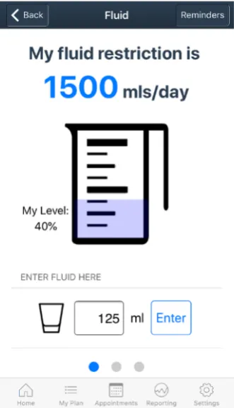 Figure 3. Sample fluid restriction screen.