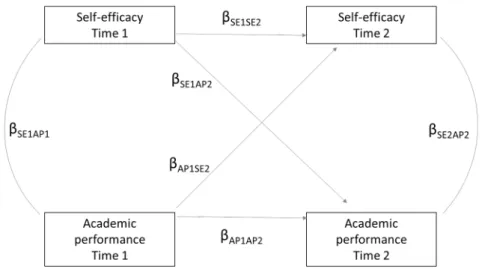 Figure 1. Conceptual diagram of the meta-analytic cross-lagged path model