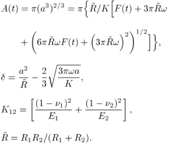 Figure 2 illustrates the prole of the Derjaguin interaction force, F tp , versus separation distance, h.