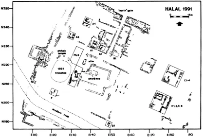 FIG. 5. Plan of northwestern part of the acropolis showing excavated trenches 