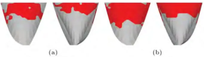Figure 11. Non-concurrent envelope of displacement in cross-section, up-/down-stream and vertical direction for far-eld and near-eld ground motions.