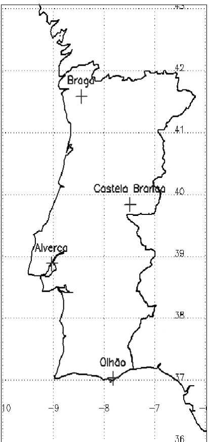 Figure 1. Map showing the geographical location of the electrical discharges sensors in  Fig