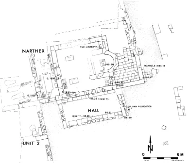 FIG. 2. Plan, church at southeast corner of Temenos of Temple E 