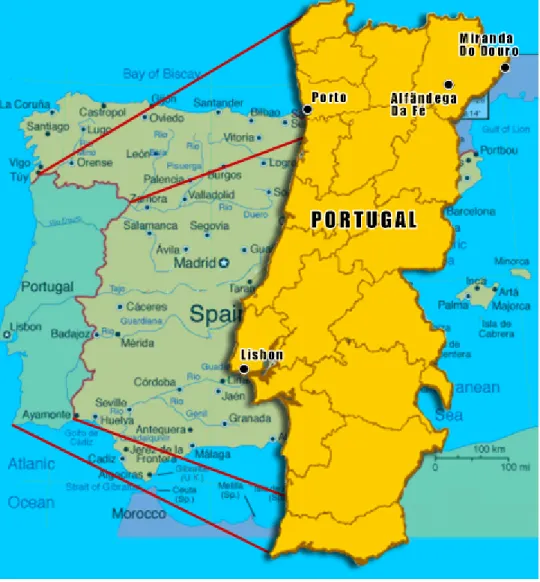 Figure 1: Map of the study area, Portugal. 