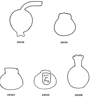 FIG. 2. Faience model pomegranates from Tomb of Amenhotep II (drawings, M. S. Reid after G