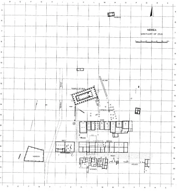 FIG. 1. Restored plan of the Sanctuary of Zeus, Archaic to Hellenistic periods 