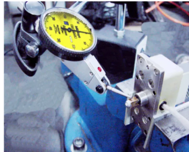 Figure 7. Measuring the apper displacement in terms of the input current (torque motor is separated from the valve set).