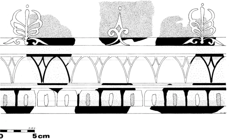 FIG. 8. Drawing of restored architectural motif on fresco 