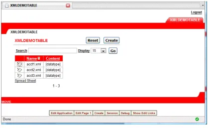 Figure 11: XML demo page in Oracle APEX 