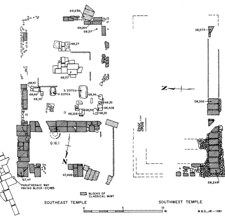 FIG. 9. Actual-state plan of the Southeast and Southwest temples 