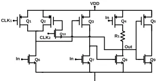 Figure 1. The TSPC divide- by- 2/3 cell 