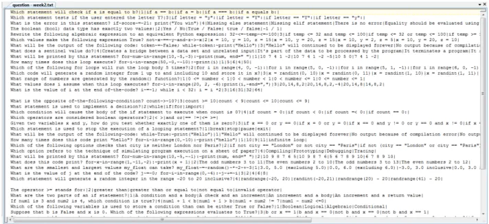 Figure 3: A sample question file 