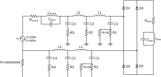 Figure 7. Simulation diagram of Single-phase diode bridge rectifiers 