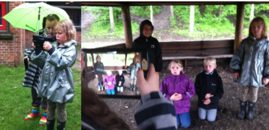 Figure 5: Mise-en-scene: Hanse and Gretel’s poor starving family in the cold and miserable cottage; instructor  and photographer evaluate the takes
