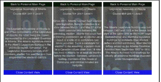 Figure 5: The 5R adaptive location-based learning contents superimposed on the real-life learning object 