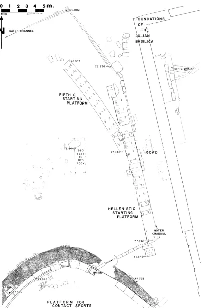 FIG. 4. Actual-state plan, northeast corner of forum, pre-146 B.C. 