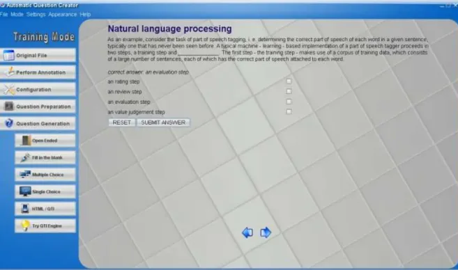 Figure 6: Example of a multiple-choice item 