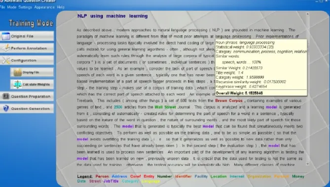 Figure 3: Annotated and weighted text 