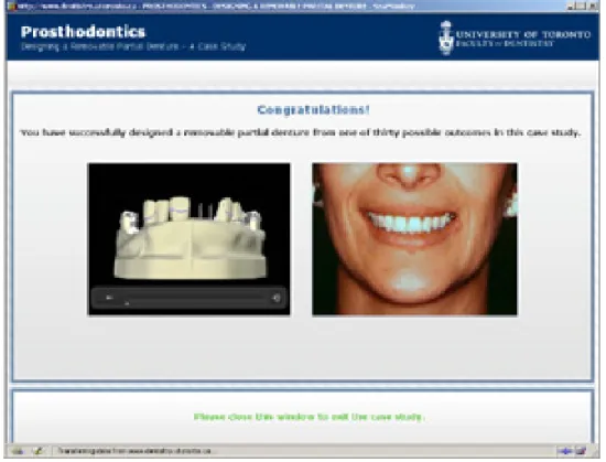 Figure 4: Completion screen in the e-learning module, showing an animation of the designed cast  and an actual photo of the case-study individual 
