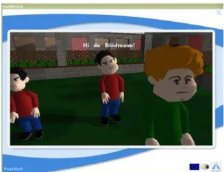 Figure 1: FearNot! screenshot (German version). 