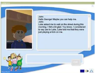 Figure 2: Interaction with the victimised character (English Version). 